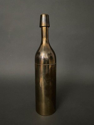 Modernist Italian Bottle Shaker in Gold Metal, 1970s-QKG-1799980