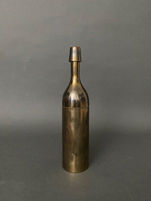 Modernist Italian Bottle Shaker in Gold Metal, 1970s-QKG-1799980