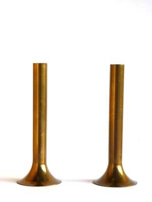 Modernist Italian Brass Vases, 1970s, Set of 2-GKB-842129