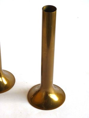 Modernist Italian Brass Vases, 1970s, Set of 2-GKB-842129