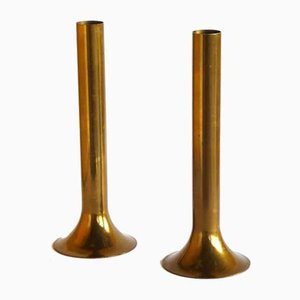 Modernist Italian Brass Vases, 1970s, Set of 2-GKB-842129