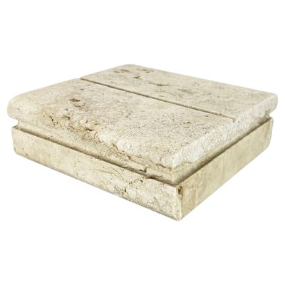 Modernist Italian Travertine Marble Box Vide Poche by Fratelli Mannelli, 1970s-QZ-1169013