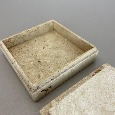 Modernist Italian Travertine Marble Box Vide Poche by Fratelli Mannelli, 1970s-QZ-1169013