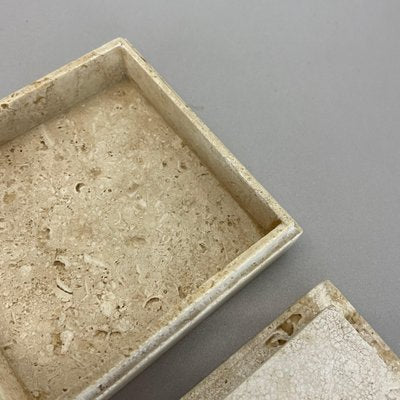 Modernist Italian Travertine Marble Box Vide Poche by Fratelli Mannelli, 1970s-QZ-1169013