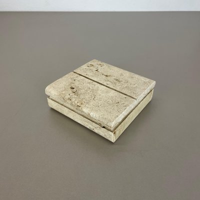 Modernist Italian Travertine Marble Box Vide Poche by Fratelli Mannelli, 1970s-QZ-1169013