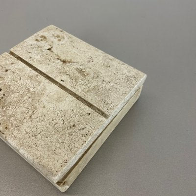 Modernist Italian Travertine Marble Box Vide Poche by Fratelli Mannelli, 1970s-QZ-1169013