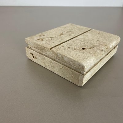 Modernist Italian Travertine Marble Box Vide Poche by Fratelli Mannelli, 1970s-QZ-1169013