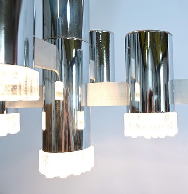 Modernist Metal Chandelier attributed to Gaetano Sciolari, Italy, 1960s-RVK-1754504