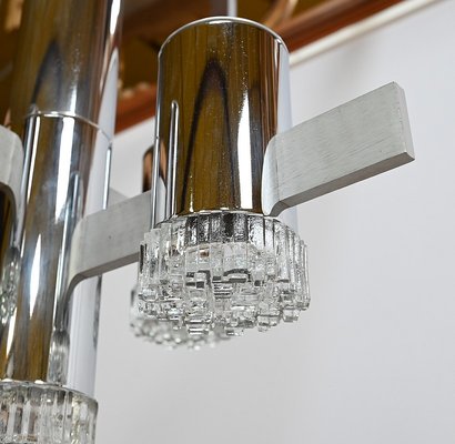 Modernist Metal Chandelier attributed to Gaetano Sciolari, Italy, 1960s-RVK-1754504