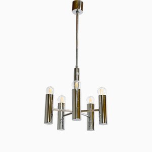 Modernist Metal Chandelier attributed to Gaetano Sciolari, Italy, 1960s-RVK-1754509