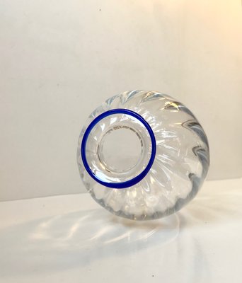 Modernist Optical Glass Vase with Blue Collar, 1970s-LCR-744411