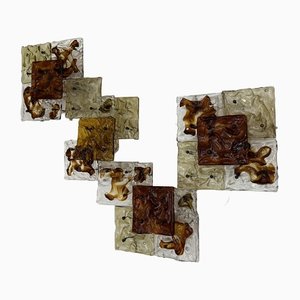 Modernist Patchwork Hand Blown Panel by Toni Zuccheri for Venini, 1970s, Set of 4-OT-1263910