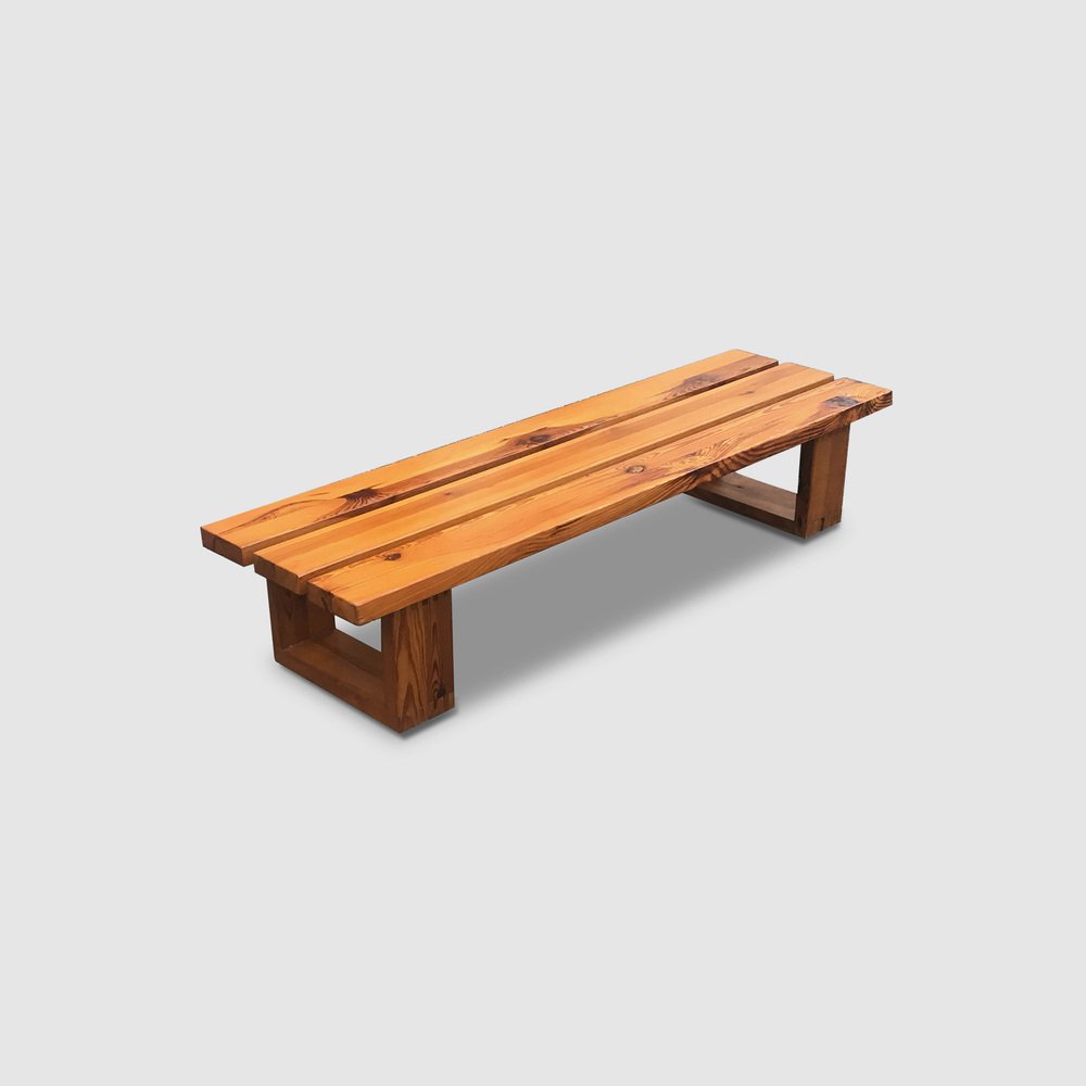 Modernist Pine Slatted Bench by Ate Van Apeldoorn for Houtwerk Hattem, 1970s