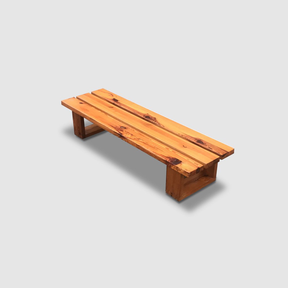 Modernist Pine Slatted Bench by Ate Van Apeldoorn for Houtwerk Hattem, 1970s