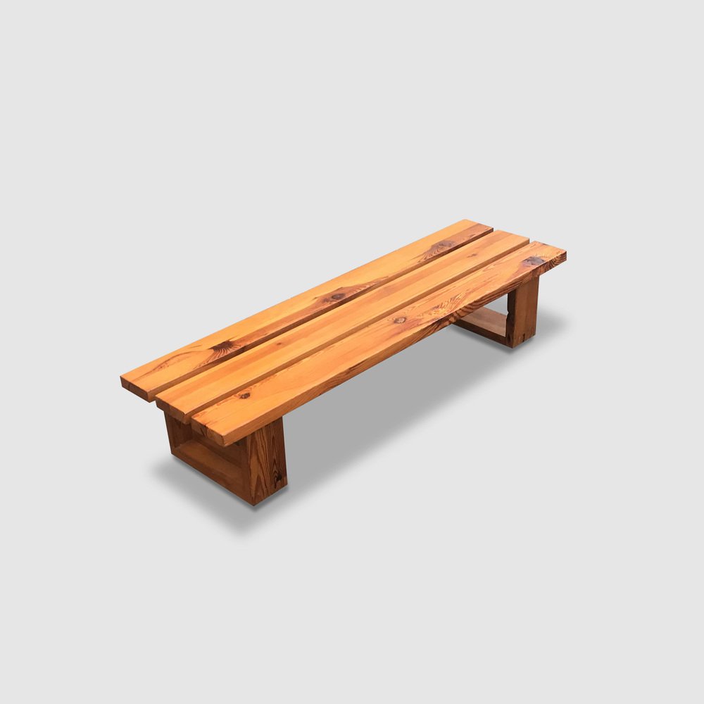 Modernist Pine Slatted Bench by Ate Van Apeldoorn for Houtwerk Hattem, 1970s