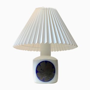 Modernist Porcelain Table Lamp with Blue Decoration from Bing & Grøndahl, 1970s-LCR-931121