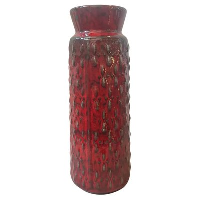 Modernist Red and Black Fat Lava Ceramic Vase attributed to WGP from Scheurich, Germany, 1970s-NMK-1800634