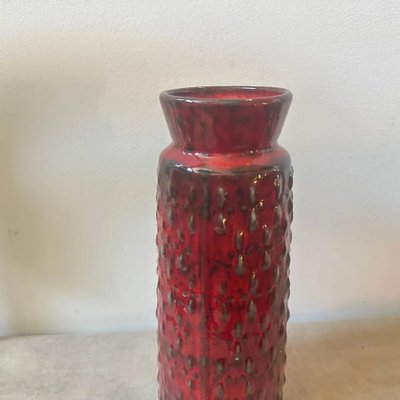 Modernist Red and Black Fat Lava Ceramic Vase attributed to WGP from Scheurich, Germany, 1970s-NMK-1800634