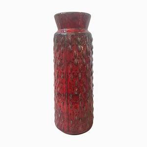 Modernist Red and Black Fat Lava Ceramic Vase attributed to WGP from Scheurich, Germany, 1970s-NMK-1800634