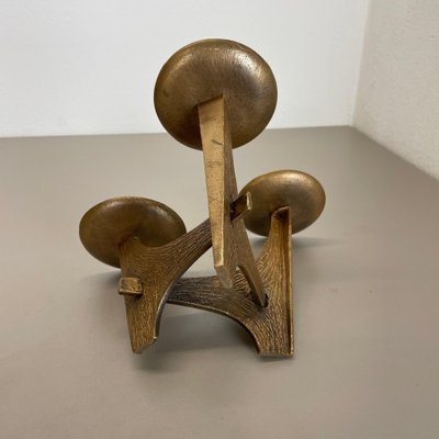 Modernist Sculptural Brutalist Bronze Metal Candleholder, France, 1960s-QZ-1772933