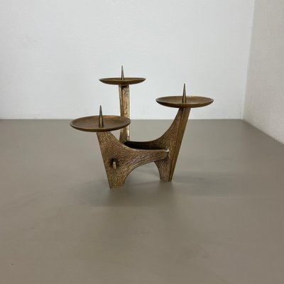 Modernist Sculptural Brutalist Bronze Metal Candleholder, France, 1960s-QZ-1772933