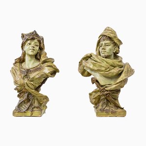 Modernist Sculptural Busts, 1900s, Set of 2-UJE-941332