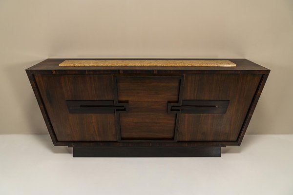 Modernist Sideboard in Studded Rosewood by Andre Sornay, France, 1940s-UQV-1706342