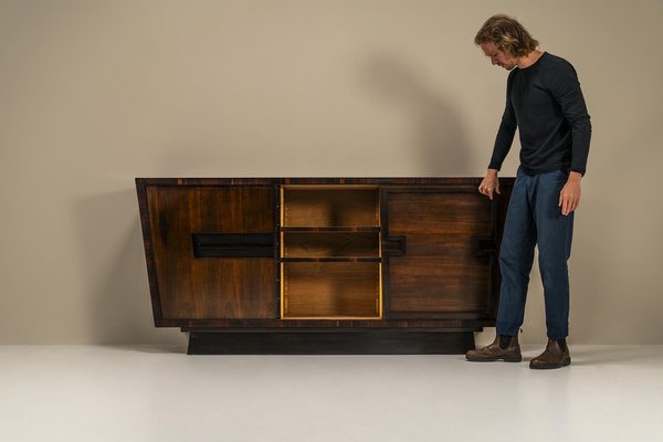 Modernist Sideboard in Studded Rosewood by Andre Sornay, France, 1940s-UQV-1706342