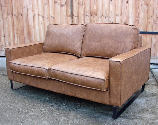 Modernist Sofa in Leatherette & Steel, 1980s-XHP-1241263