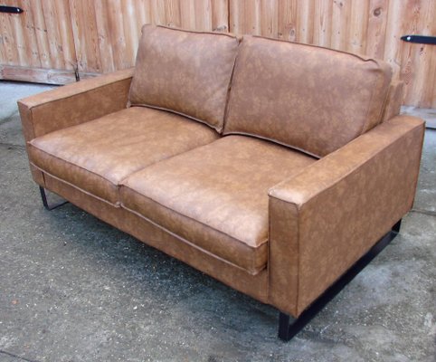 Modernist Sofa in Leatherette & Steel, 1980s-XHP-1241263