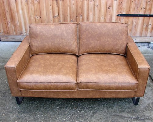 Modernist Sofa in Leatherette & Steel, 1980s-XHP-1241263