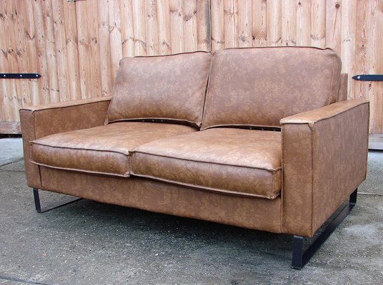 Modernist Sofa in Leatherette & Steel, 1980s-XHP-1241263