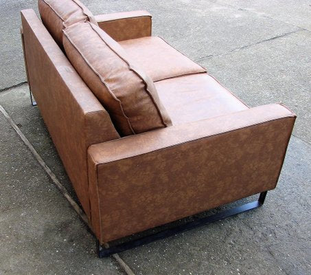 Modernist Sofa in Leatherette & Steel, 1980s-XHP-1241263