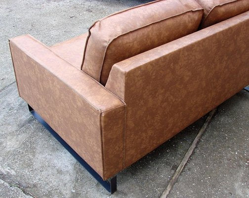 Modernist Sofa in Leatherette & Steel, 1980s-XHP-1241263