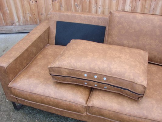 Modernist Sofa in Leatherette & Steel, 1980s-XHP-1241263