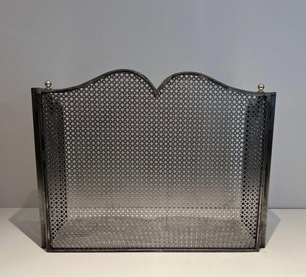 Modernist Steel and Brass Fire Screen, 1970s-BA-1530840