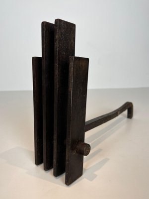 Modernist Steel Chenets, 1950s, Set of 2-BA-1776475