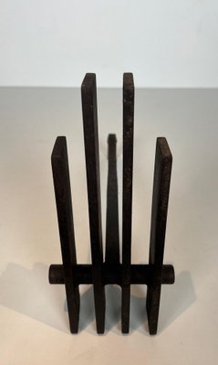 Modernist Steel Chenets, 1950s, Set of 2-BA-1776475