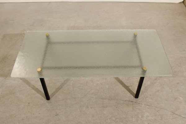 Modernist Steel Coffee Table, France, 1950s-WEQ-1150783