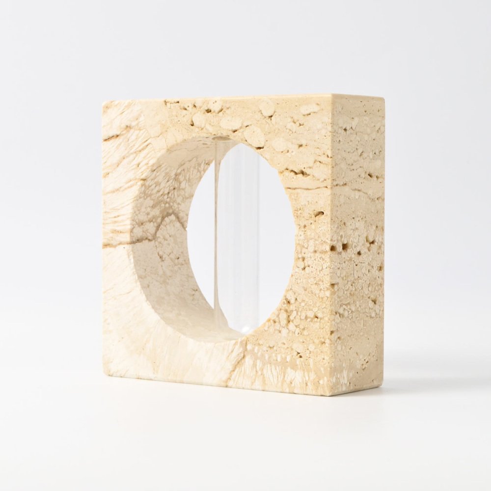 Modernist Travertine Solifleur Vase from Fratelli Mannelli, 1970s