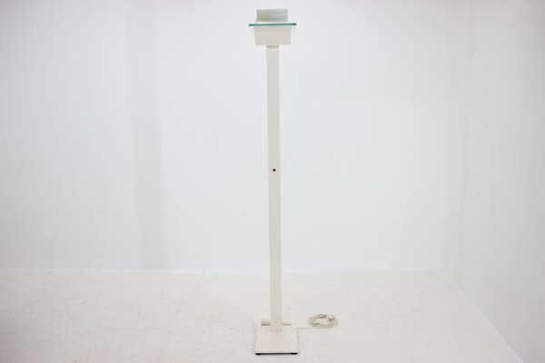 Modernist White Metal Floor Lamp by Hartmut Engel for Zumtobel, 1980s-TZ-687082