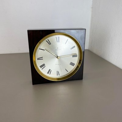 Modernist Wood and Brass Table or Wall Clock attributed to Junghans, Germany, 1970s-QZ-1444411