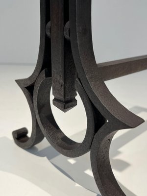 Modernist Wrought Iron Chenets, 1940s, Set of 2-BA-1792717