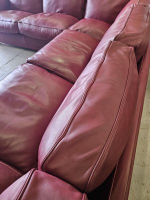 Modular Corner Sofa in Bordeaux Leather from Poltrona Frau, Italy, 1970s, Set of 3-ZUW-1721902