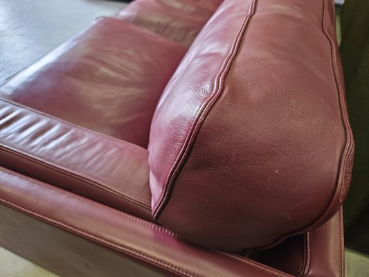 Modular Corner Sofa in Bordeaux Leather from Poltrona Frau, Italy, 1970s, Set of 3-ZUW-1721902