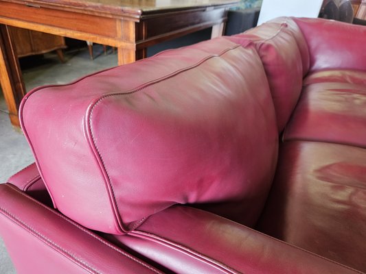 Modular Corner Sofa in Bordeaux Leather from Poltrona Frau, Italy, 1970s, Set of 3-ZUW-1721902