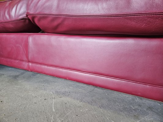 Modular Corner Sofa in Bordeaux Leather from Poltrona Frau, Italy, 1970s, Set of 3-ZUW-1721902