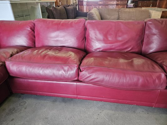 Modular Corner Sofa in Bordeaux Leather from Poltrona Frau, Italy, 1970s, Set of 3-ZUW-1721902