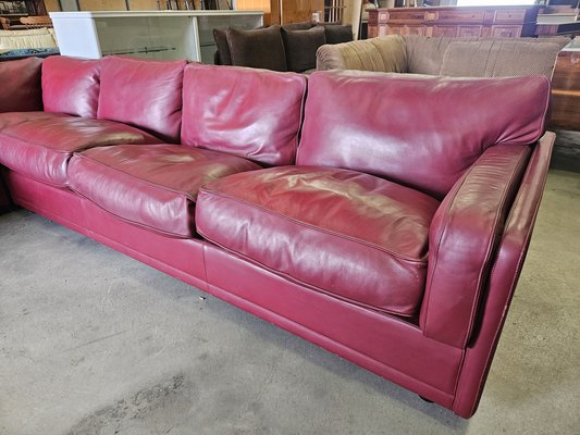 Modular Corner Sofa in Bordeaux Leather from Poltrona Frau, Italy, 1970s, Set of 3-ZUW-1721902