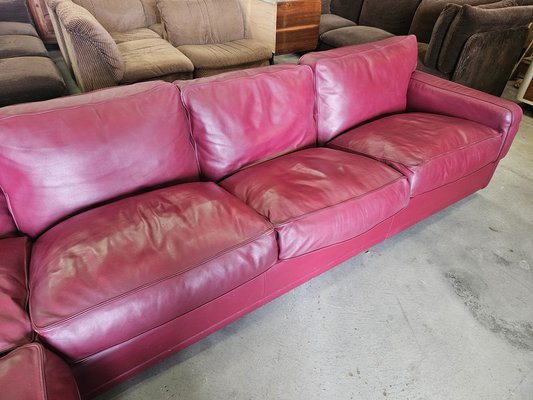 Modular Corner Sofa in Bordeaux Leather from Poltrona Frau, Italy, 1970s, Set of 3-ZUW-1721902